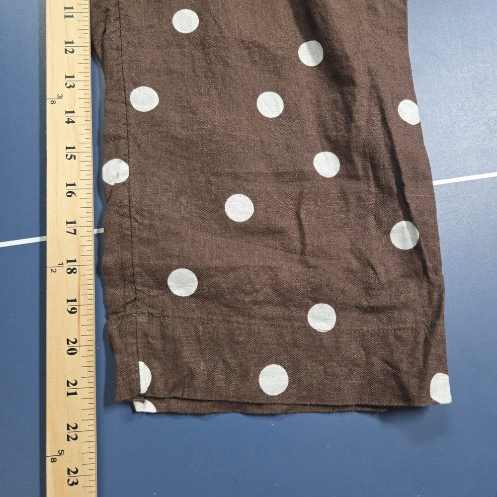 Brown Polka Dot High Rise Straight Comfort Waist Pants Old Navy Womens XS Petite